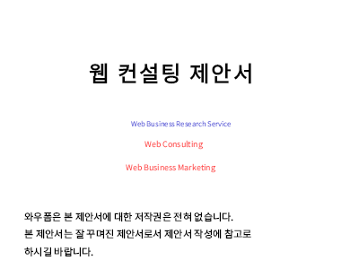 웹컨설팅제안서